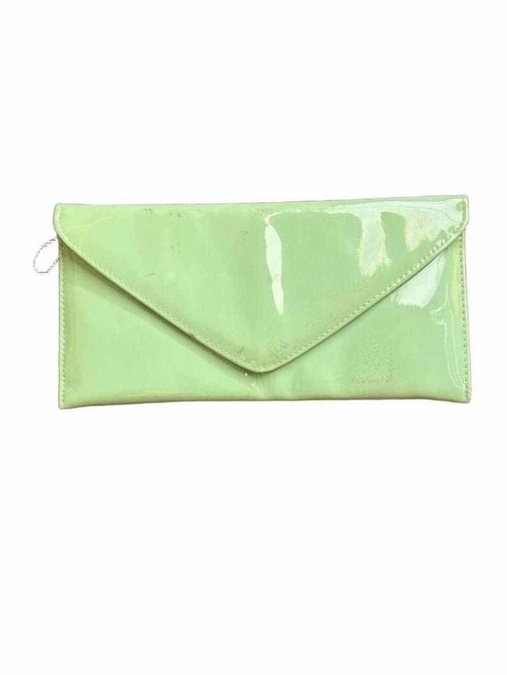 D'eline Mint Green faux  Patent Leather Envelope Evening Clutch Bag